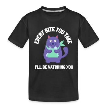 Obésité du gros chat - T-shirt bio Premium Enfant - noir - Devant