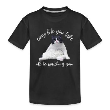 Obésité du gros chat - T-shirt bio Premium Enfant - noir - Devant