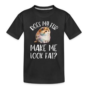 Obésité du gros chat - T-shirt bio Premium Enfant - noir - Devant