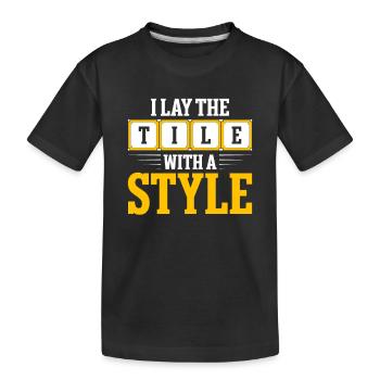 Flooring installation Flooring installers Contractors - Kids' Premium Organic T-Shirt - black - Front