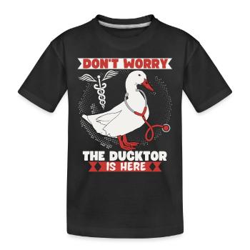 Docteur Blague, Canard comique, Drôle de docteur disant, jeu de mots - T-shirt bio Premium Enfant - noir - Devant