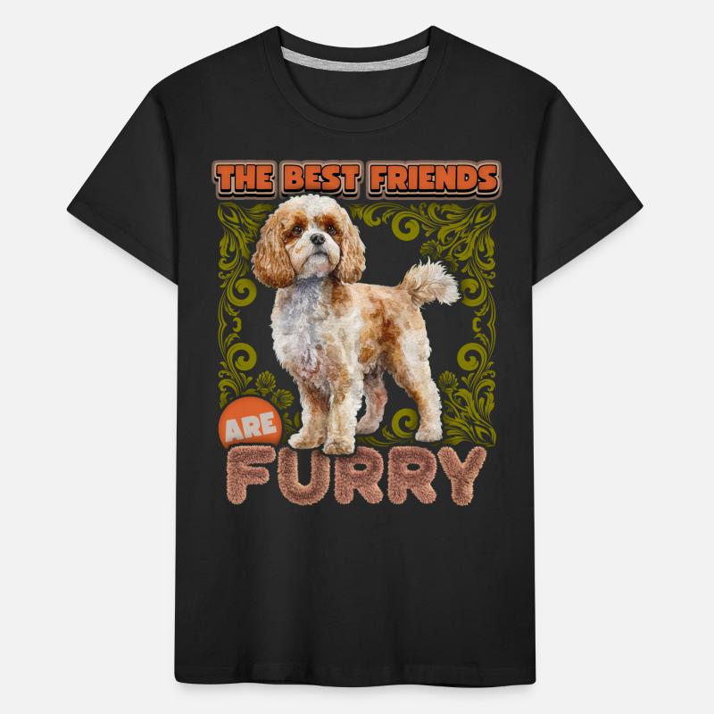 Cavapoo dog vintage illustration, funny saying Kids' Premium Organic T-Shirt