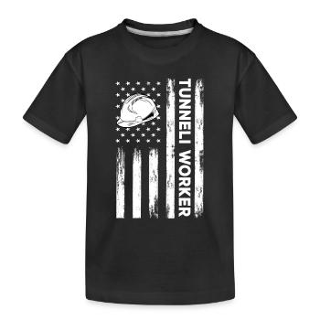 Drapeau des États-Unis Travailleurs du tunnel Amérique - T-shirt bio Premium Enfant - noir - Devant