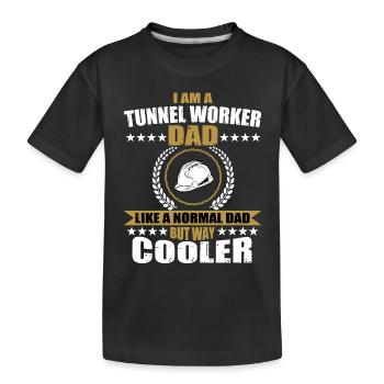 Drôle de travailleur de tunnel Papa Fête des pères - T-shirt bio Premium Enfant - noir - Devant