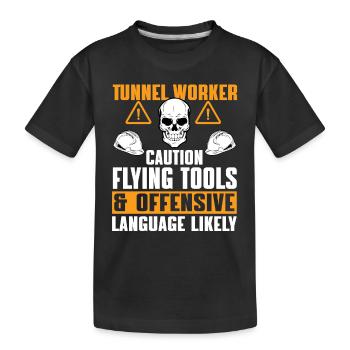 Beaucoup d’humour de la part des travailleurs du tunnel - T-shirt bio Premium Enfant - noir - Devant