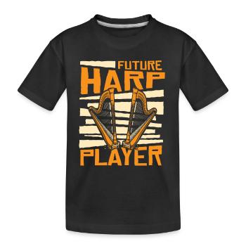 Futur joueur de harpe Harpe Musique Harpe Harpe Harpe Joueur de harpe - T-shirt bio Premium Enfant - noir - Devant