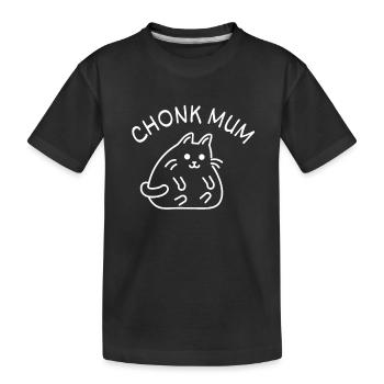 Chonk Cat Obesity - Kids' Premium Organic T-Shirt - black - Front