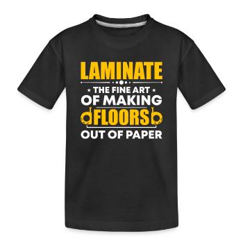 Flooring installation Flooring installers Contractors - Kids' Premium Organic T-Shirt - black - Front