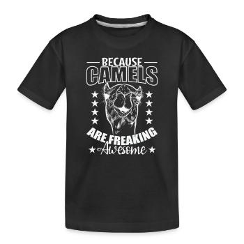 Because Camels are freaking Awesome Höcker - Kinder Premium Bio T-Shirt - Schwarz - Vorne