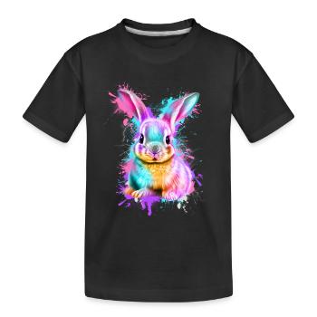 Rabbit Rabbit Colorful - Kids' Premium Organic T-Shirt - black - Front