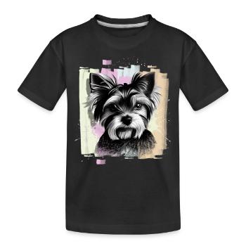 Yorkshire Terrier - Kinder Premium Bio T-Shirt - Schwarz - Vorne