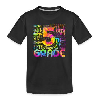 Tie Dye 5th Grade Typography Team Fifth Grade - T-shirt bio Premium Enfant - noir - Devant