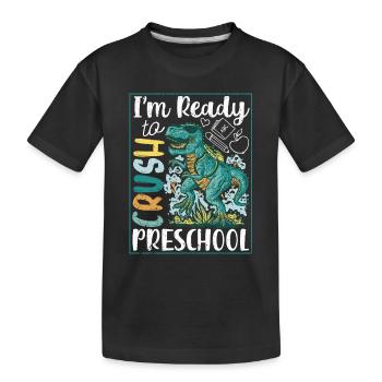 Ich bin bereit, Vorschule Dinosaurier zurück zu - Kinder Premium Bio T-Shirt - Schwarz - Vorne