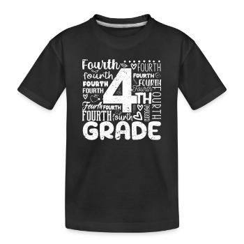 Typografie-Team der 4. Klasse Vierte Klasse - Kinder Premium Bio T-Shirt - Schwarz - Vorne