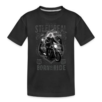 Vieux motard motard cool - T-shirt bio Premium Enfant - noir - Devant