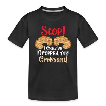Croissant French Food french cuisine baker baking - Kinder Premium Bio T-Shirt - Schwarz - Vorne