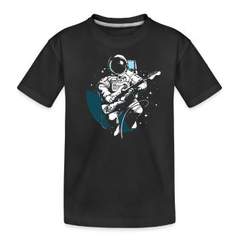 Astronaut rockt mit Gitarre - Kinder Premium Bio T-Shirt - Schwarz - Vorne