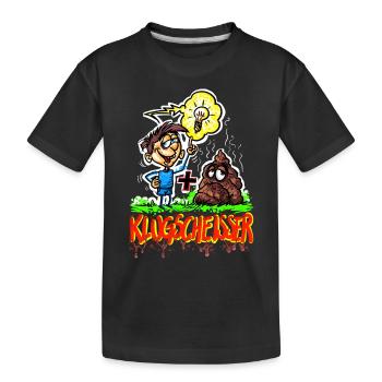 Klugscheißer Besserwisser Schlaumeier Wichtigtuer - Kinder Premium Bio T-Shirt - Schwarz - Vorne