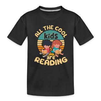 Tous les enfants cool lisent un professeur de lecture de livres - T-shirt bio Premium Enfant - noir - Devant