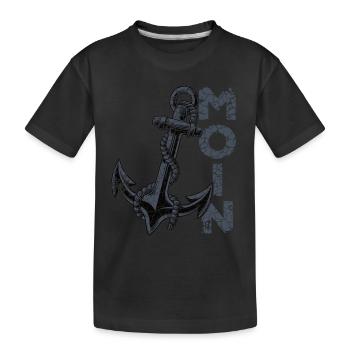 Moin Anker Ostfriesland Ostfriese - Kinder Premium Bio T-Shirt - Schwarz - Vorne