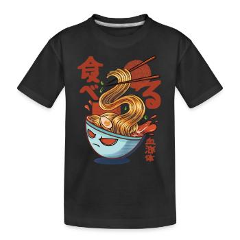Ramen Nudelsuppen im Anime und Manga Stil - Kinder Premium Bio T-Shirt - Schwarz - Vorne
