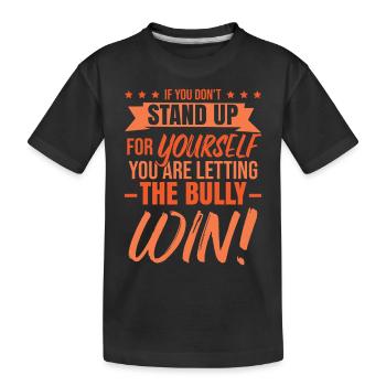 Anti-Mobbing-Monat Tag der Einheit - Kinder Premium Bio T-Shirt - Schwarz - Vorne