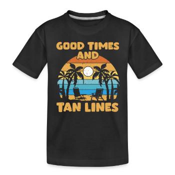 Lustiger Palmenstrand Und Sommerferien - Kinder Premium Bio T-Shirt - Schwarz - Vorne