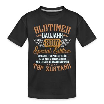 2007 Geboren Geburtstag Oldtimer - Kinder Premium Bio T-Shirt - Schwarz - Vorne