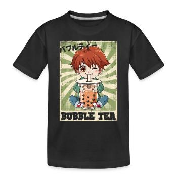 Boba Tea Anime Garçon Bubble Tea - T-shirt bio Premium Enfant - noir - Devant