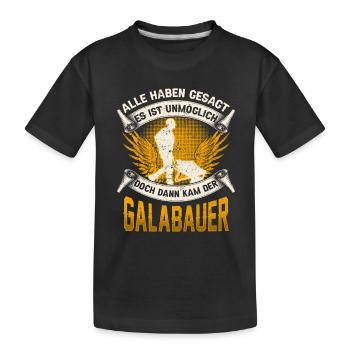 Galabauer unmöglich Gärtner Landschaftsbauer - Kinder Premium Bio T-Shirt - Schwarz - Vorne