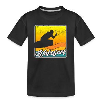 Wakesurf Rétro Wakesurf Vintage Lake Ocean River - T-shirt bio Premium Enfant - noir - Devant