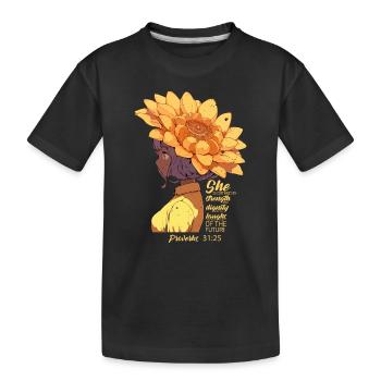Bible chrétienne verset tournesol humour religieux - T-shirt bio Premium Enfant - noir - Devant