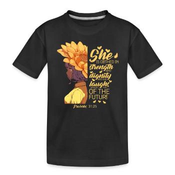 Verset de la Bible chrétienne Proverbes de tournesol Cool Pun - T-shirt bio Premium Enfant - noir - Devant