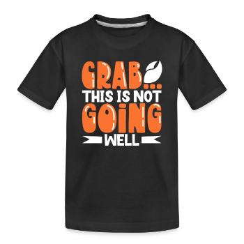 Krabbe krabben krabbenflüsterer Krabbenjagdfischer - Kinder Premium Bio T-Shirt - Schwarz - Vorne