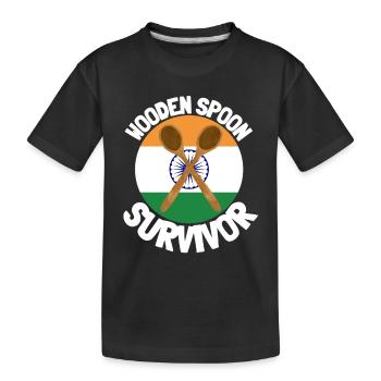 J’ai survécu à la cuillère de bois - Parenting - T-shirt bio Premium Enfant - noir - Devant