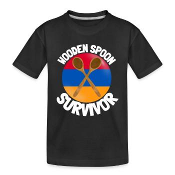 J’ai survécu à la cuillère de bois - Parenting - T-shirt bio Premium Enfant - noir - Devant