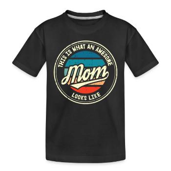 Muttertag Mutter Mummy Erster Retro Geschenk - Kinder Premium Bio T-Shirt - Schwarz - Vorne