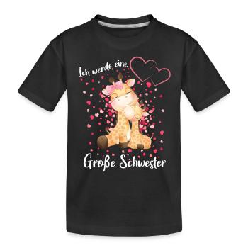 Ich Werde Eine Große Schwester 2025 - Kinder Premium Bio T-Shirt - Schwarz - Vorne