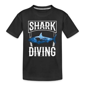 Shark Diving Shark Diving Shark Shark Sharks - Kids' Premium Organic T-Shirt - black - Front