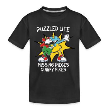 Puzzle Lover Jigzaw Puzzle Jeu de société Puzzler - T-shirt bio Premium Enfant - noir - Devant