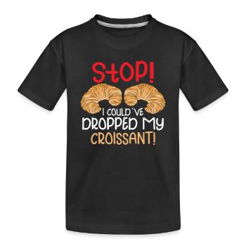 Croissant French Food french cuisine baker baking - Kinder Premium Bio T-Shirt - Schwarz - Vorne