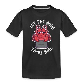 Funny Cajun Crawfish Boil Kawaii Crayfish Seafood - Kids' Premium Organic T-Shirt - black - Front