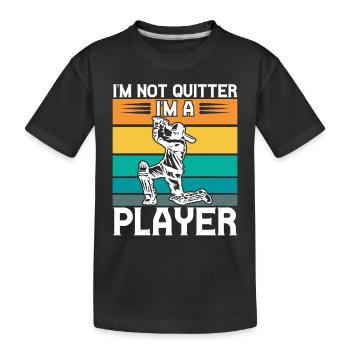 Je n’abandonne pas, je suis un joueur - T-shirt bio Premium Enfant - noir - Devant