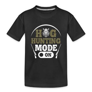 Hog Hunter Schweinejagd - Kinder Premium Bio T-Shirt - Schwarz - Vorne