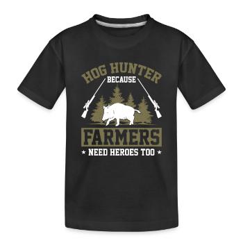 Hog Hunter Schweinejagd - Kinder Premium Bio T-Shirt - Schwarz - Vorne