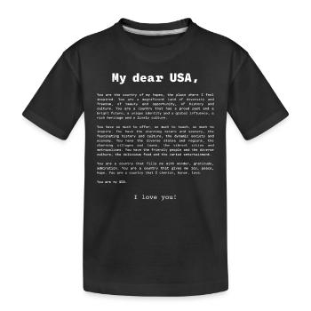 Déclaration d’amour aux USA Amérique Français - T-shirt bio Premium Enfant - noir - Devant
