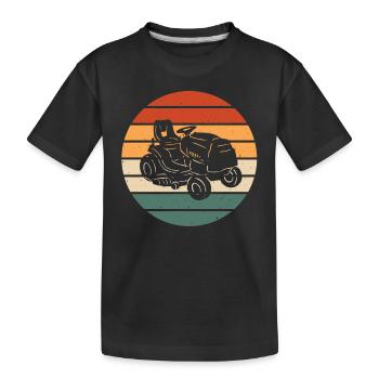Conception de tondeuse de tracteur rétro - T-shirt bio Premium Enfant - noir - Devant
