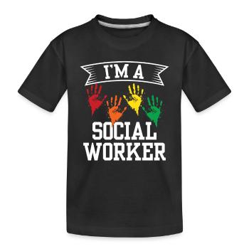 Je suis travailleur social formation de travailleur social - T-shirt bio Premium Enfant - noir - Devant