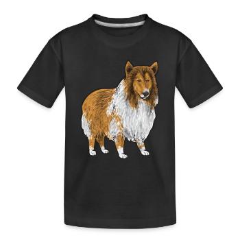 Longhair Collie Rough Collie Dog - Kids' Premium Organic T-Shirt - black - Front