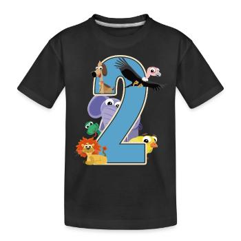 2ème anniversaire 2 ans Deux jeunes filles - T-shirt bio Premium Enfant - noir - Devant